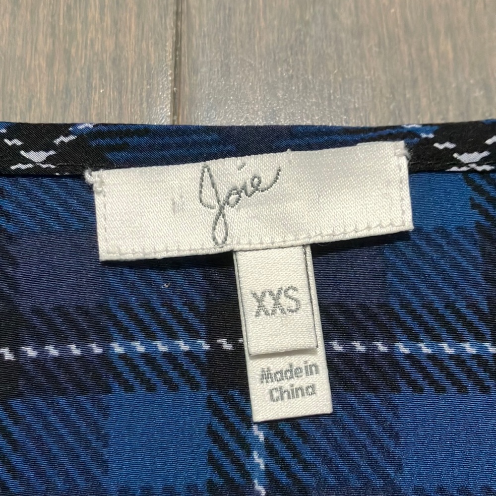 Joie Silk Button Down Patterned Blouse Size Xxs - image 4